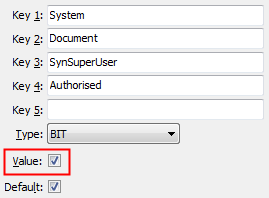 SynSuperUser Authorised configuration setting