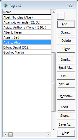 Tag List (populated)