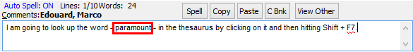 Thesaurus - selecting a word