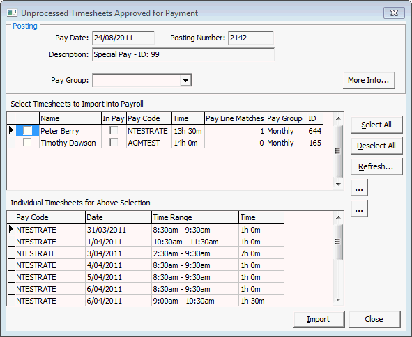 Unprocessed Timesheets Approved for Payment