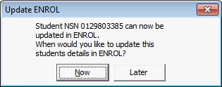 Update ENROL window