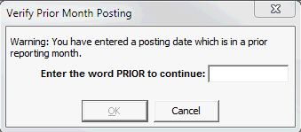 Verify Prior Month Posting