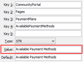 AvailablePaymentMethods configuration setting