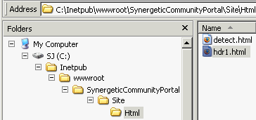 Community Portal - Custom Header HTML file location