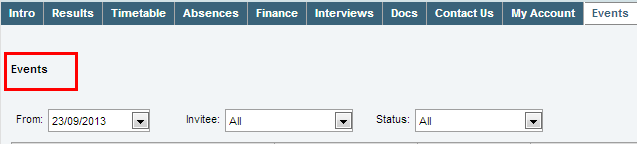 Community Portal - Events tab (Top CustomHTML highlighted)