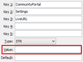CommunityPortal Settings LiveURL configuration setting