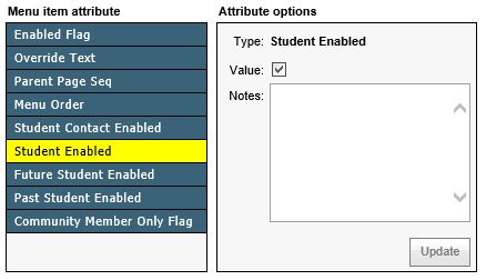 Configuration - CurrentStudentEnabled attribute (Community Portal)
