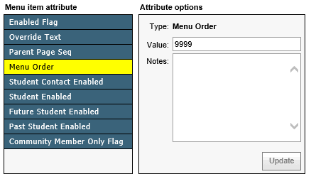 Configuration- MenuOrder attribute (Community Portal)