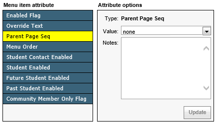 Configuration- ParentPageSeq attribute (Community Portal)