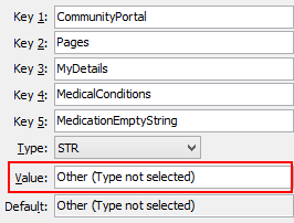Configuration File Mainrtenance - MedicationEmptyString