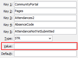 Configuration File Maintenance - AbsenceCode AttendanceNotYetSubmitted