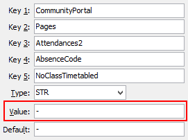 Configuration File Maintenance - AbsenceCode NoClassTimetabled