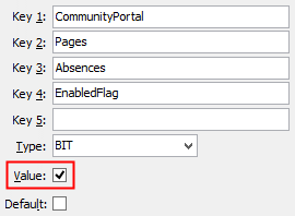 Configuration File Maintenance - AbsencesEnabledFlag setting (value cutdown, portal)