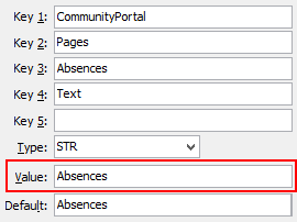 Configuration File Maintenance - AbsencesText setting (value cutdown, portal)