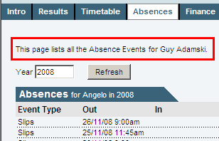 Configuration File Maintenance - AbsencesTop setting (online cutdown, portal)
