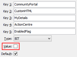 Configuration File Maintenance - ActionCentreEnabled (MyDetails) configuration setting