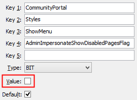 Configuration File Maintenance - AdminiImpersonateShowDisabledPagesFlag configuration setting