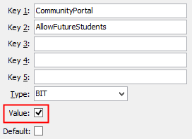 Configuration File Maintenance - AllowFutureStudents configuration setting