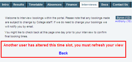 Configuration File Maintenance - AnotherUserHasAlteredTimeSlotPleaseRefreshMessage setting (online cutdown, portal)
