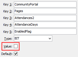 Configuration File Maintenance - AttendanceDays EnabledFlag