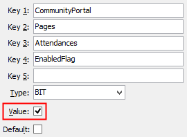 Configuration File Maintenance - AttendancesEnabledFlag setting (value cutdown, portal)