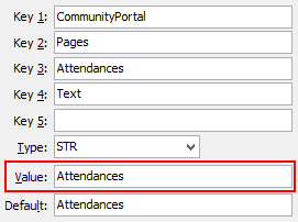 Configuration File Maintenance - AttendancesText setting (value cutdown, portal)