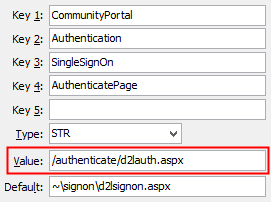 Configuration File Maintenance - AuthenticatePage setting (value cutdown, portal)