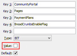 Configuration File Maintenance - BreadCrumbsEnableFlag