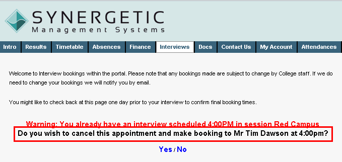 Configuration File Maintenance - CancelThisAppointmentAndBookWithMessage setting (online cutdown, portal)