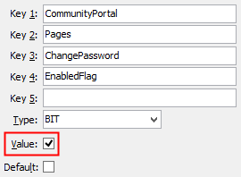 Configuration File Maintenance - ChangePassword - EnabledFlag