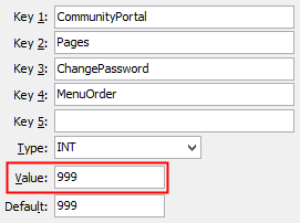 Configuration File Maintenance - ChangePassword - MenuOrder