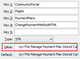 Configuration File Maintenance - ChangePaymentMethodHTML