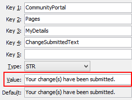 Configuration File Maintenance - ChangesSubmittedText configuration setting