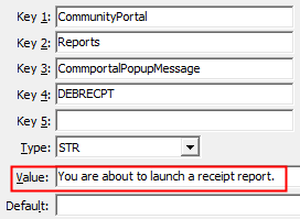Configuration File Maintenance - CommPortalPopupMessage setting