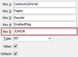 Configuration File Maintenance - CommunityPortal Pages Results EnabledFlag JUNIOR