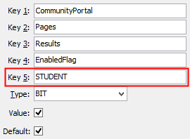 Configuration File Maintenance - CommunityPortal Pages Results EnabledFlag STUDENT