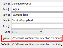 Configuration File Maintenance - ConfirmPopupText
