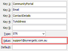 Configuration File Maintenance - ContactDetailsToAddress setting (value cutdown, portal)