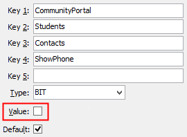 Configuration File Maintenance - ContactsShowPhone setting (value cutdown, portal)