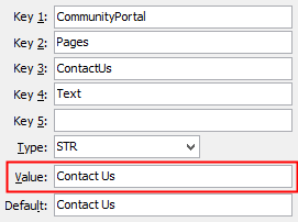 Configuration File Maintenance - ContactUsText setting (value cutdown, portal)