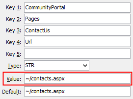 Configuration File Maintenance - ContactUsURL setting (value cutdown, portal)