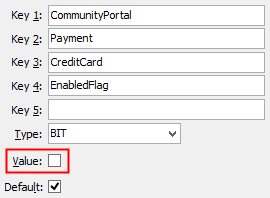 Configuration File Maintenance - CreditCardEnabledFlag