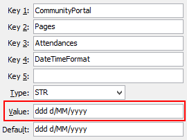Configuration File Maintenance - DayTimeFormat setting (value cutdown, portal)