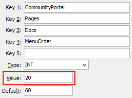 Configuration File Maintenance - Docs - MenuOrder configuration setting