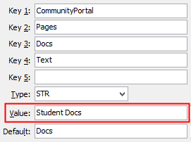 Configuration File Maintenance - DocsText setting (value cutdown, portal)