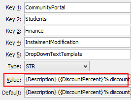 Configuration File Maintenance - DropDownTextTemplate