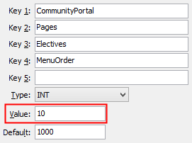 Configuration file maintenance - SportsMenuOrder configuration setting