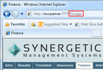 Configuration File Maintenance - FinanceURL setting (URL highlight, portal)
