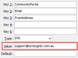 Configuration File Maintenance - FromAddress setting (value cutdown, portal)