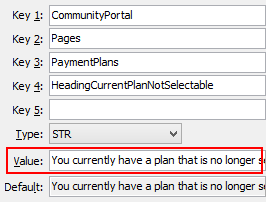 Configuration File Maintenance - HeadingCurrentPlanNotSelectable